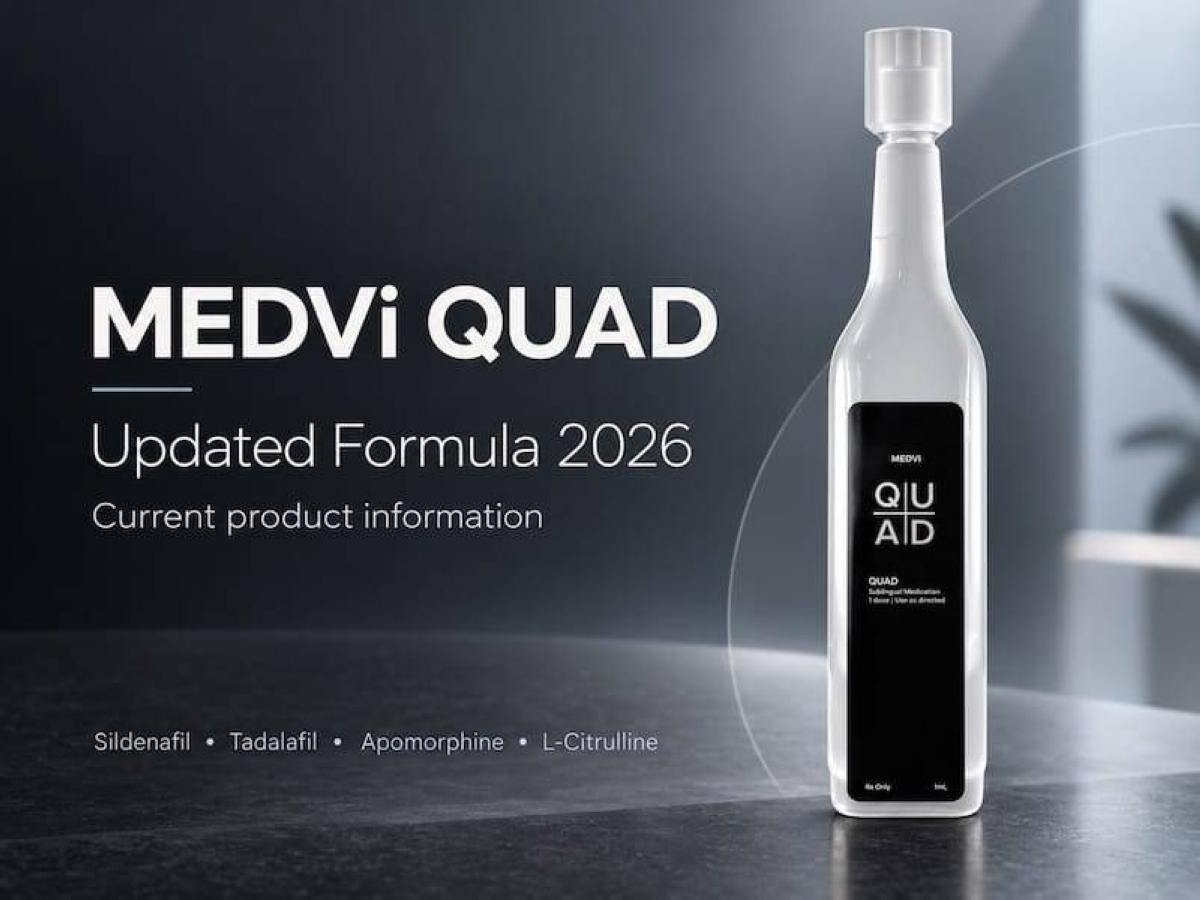 MEDVi QUAD updated formula 2026 with Sildenafil, Tadalafil, Apomorphine and L-Citrulline